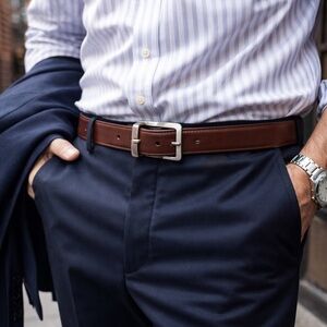 COACH vintage brown Belt silver hardware leather made USA classic mens​ corpcore